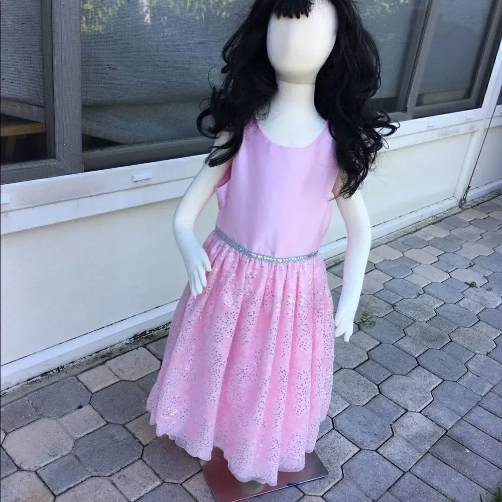 Girls Blueber boulevard pink with sequins gown 10